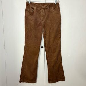 Vintage 90s Light Brown Corduroy Mid Rise Boot Cut Flare Jeans Material Girl